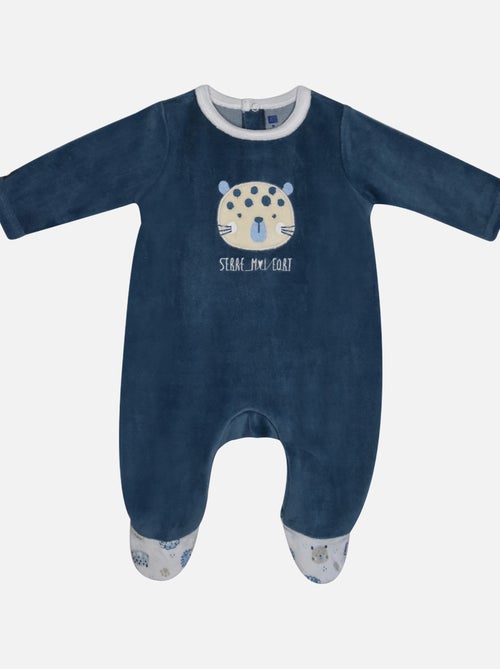 Grenouillère LESTER VELOURS RASE PONT DOS BEBE - Kiabi