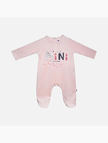 Grenouillère LIBERTE VELOURS RASE PONT DOS BEBE