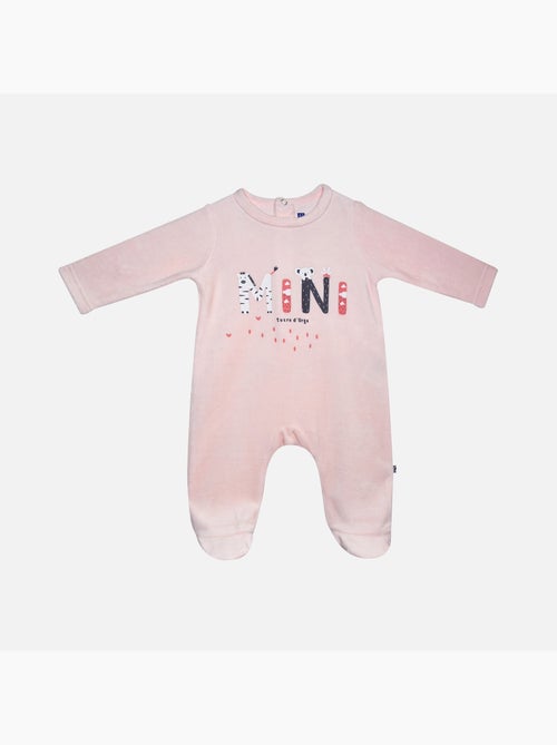 Grenouillère LIBERTE VELOURS RASE PONT DOS BEBE - Kiabi
