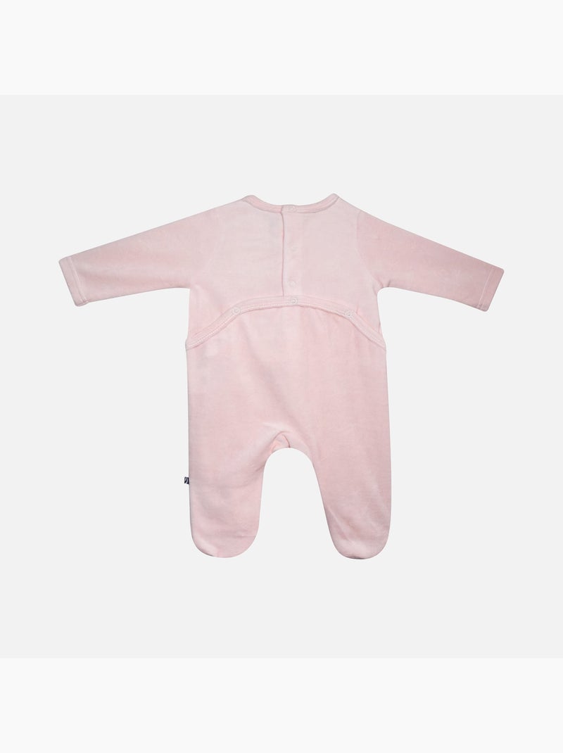 Grenouillère LIBERTE VELOURS RASE PONT DOS BEBE Rose - Kiabi