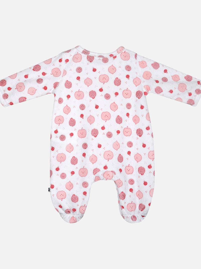 Grenouillère LIDIANE VELOURS RASE OUVERTURE DEVANT NAISSANCE Rose - Kiabi