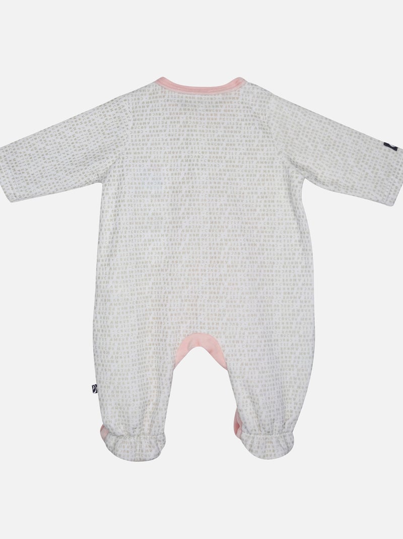 Grenouillère LIDYE VELOURS RASE OUVERTURE DEVANT NAISSANCE Rose - Kiabi