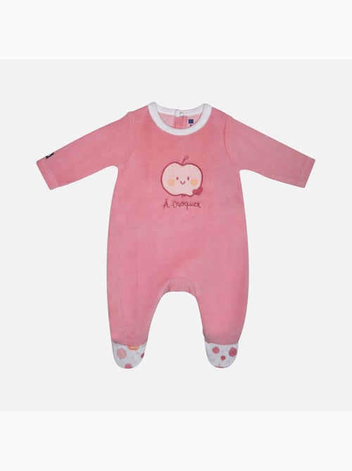 Grenouillère LILANDRA VELOURS RASE PONT DOS BEBE - Kiabi
