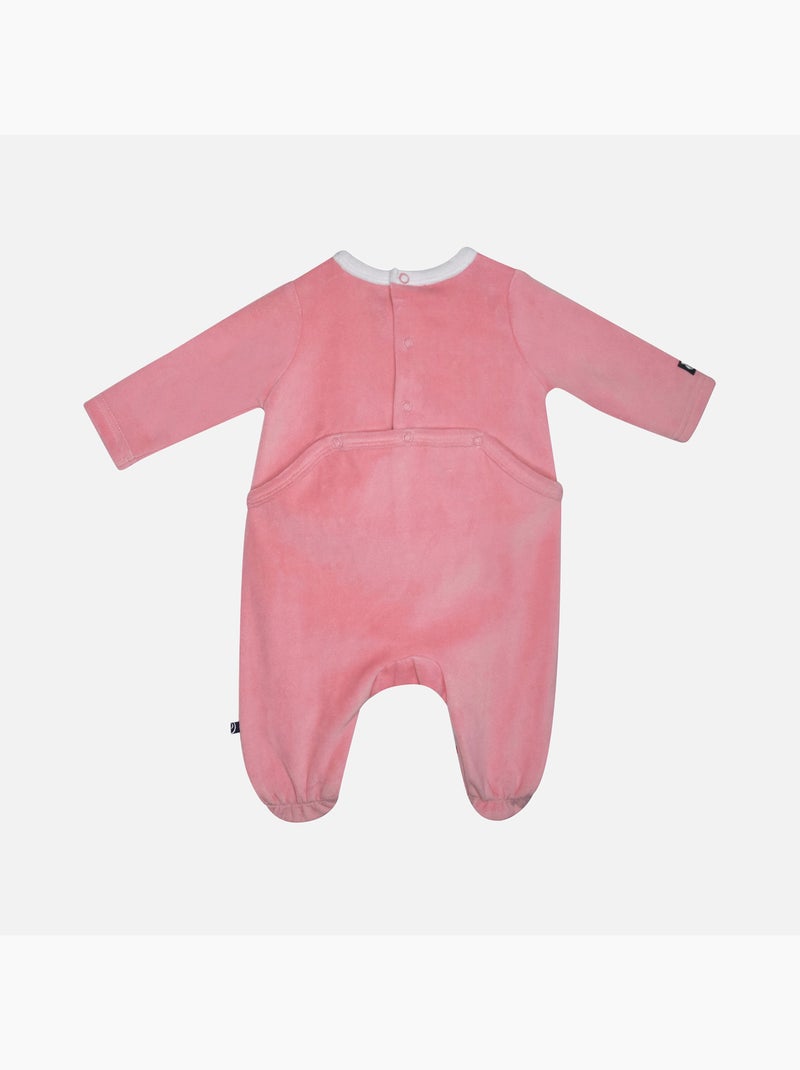 Grenouillère LILANDRA VELOURS RASE PONT DOS BEBE Rose - Kiabi