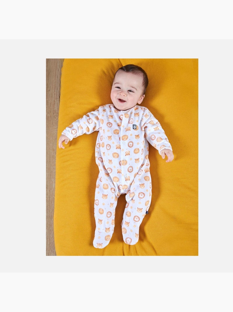 Grenouillère LILIO VELOURS RASE OUVERTURE DEVANT NAISSANCE Orange - Kiabi