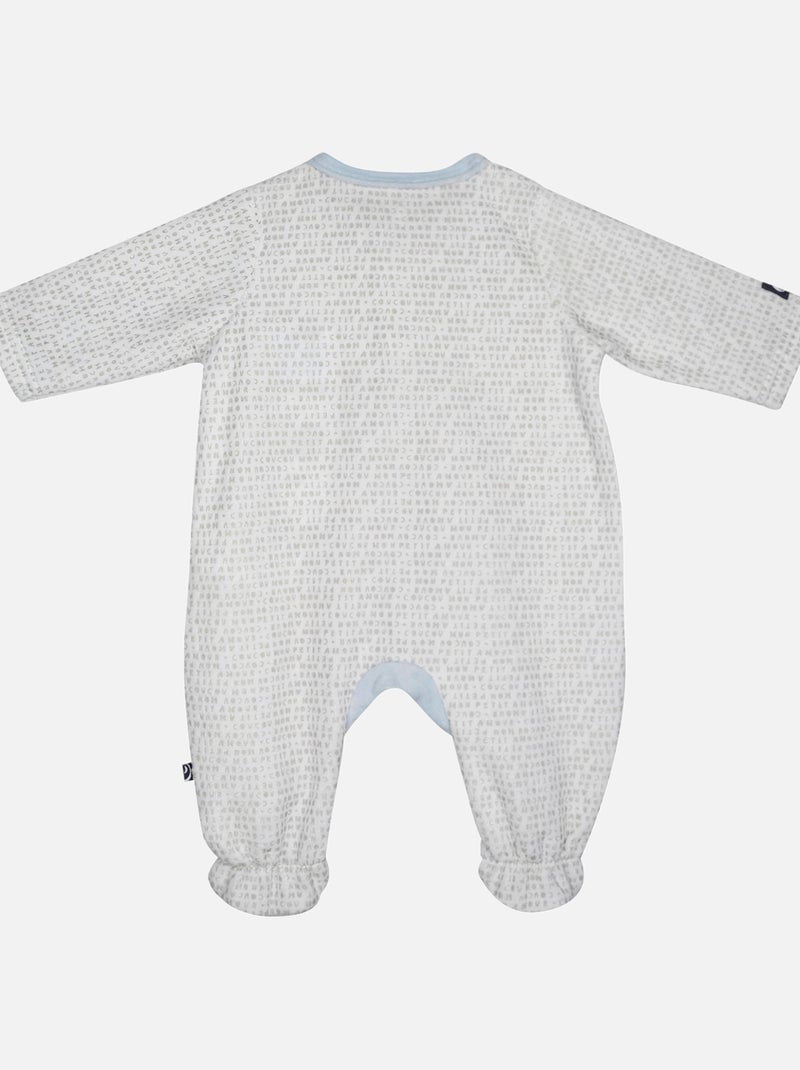 Grenouillère LORIAN VELOURS RASE OUVERTURE DEVANT NAISSANCE Bleu - Kiabi