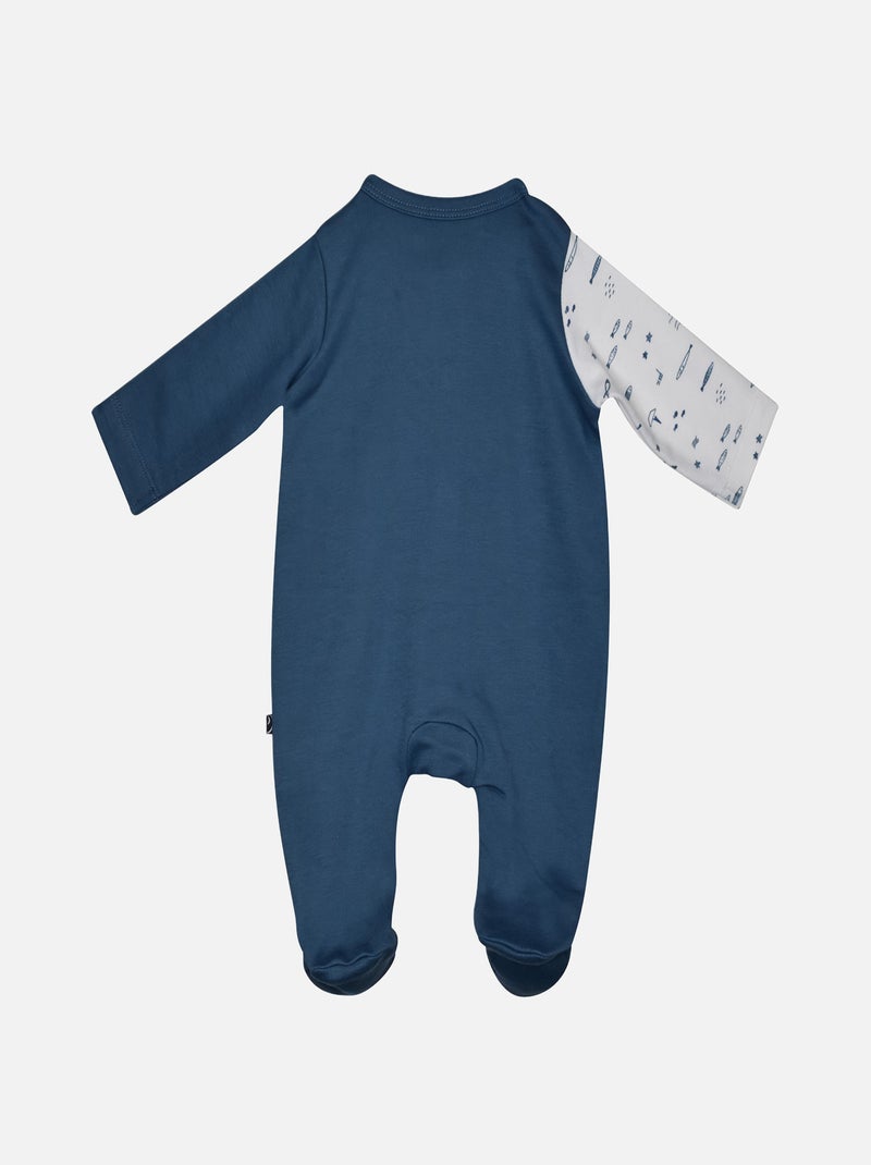 Grenouillère LOUFTI INTERLOCK OUVERTURE DEVANT NAISSANCE Bleu - Kiabi