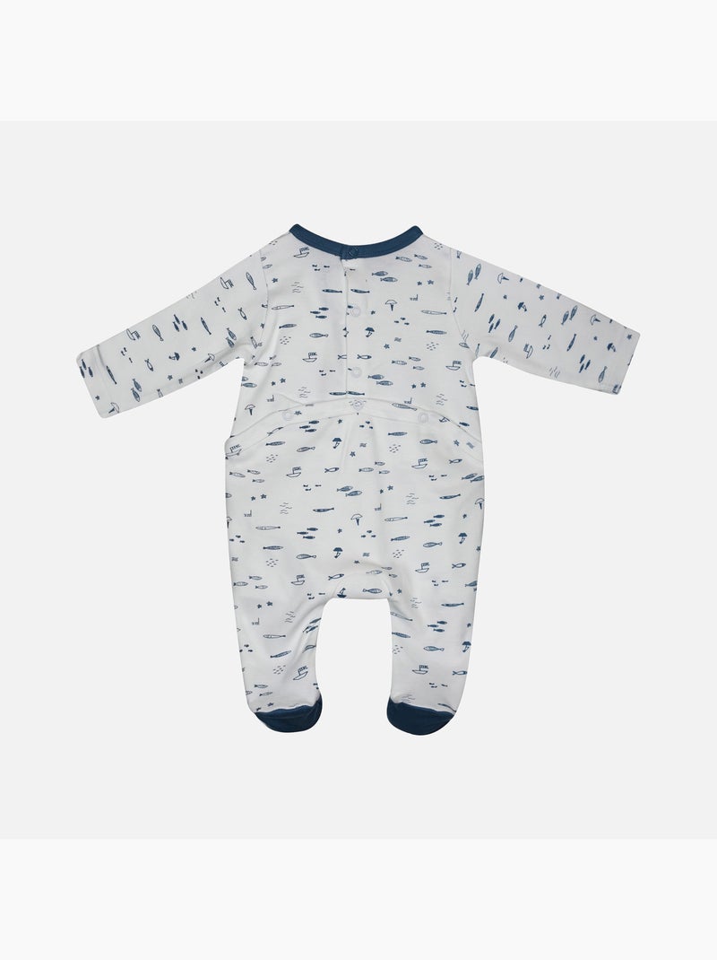 Grenouillère LUAN INTERLOCK PONT DOS BEBE Bleu - Kiabi