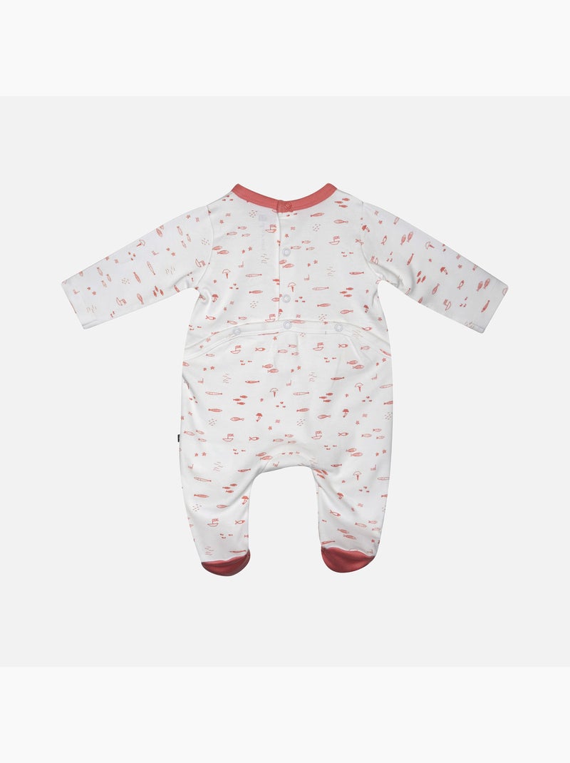 Grenouillère LUCIENNE INTERLOCK PONT DOS BEBE Rose - Kiabi