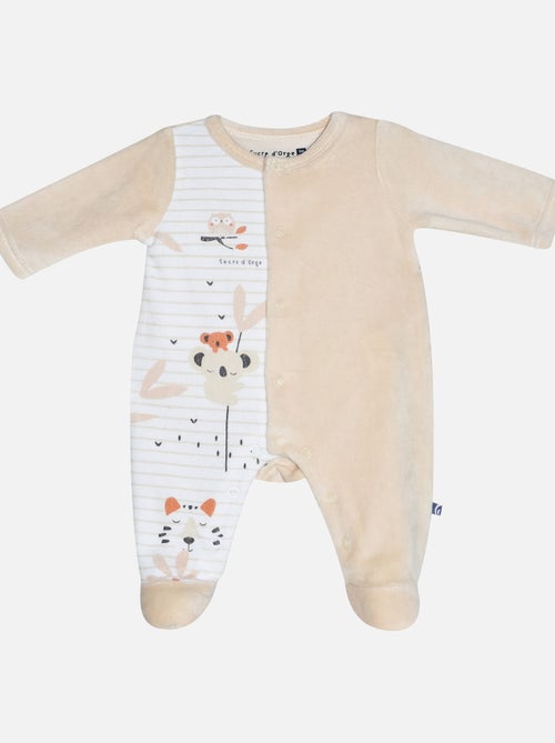 Grenouillère LUDO VELOURS RASE OUVERTURE DEVANT NAISSANCE - Kiabi