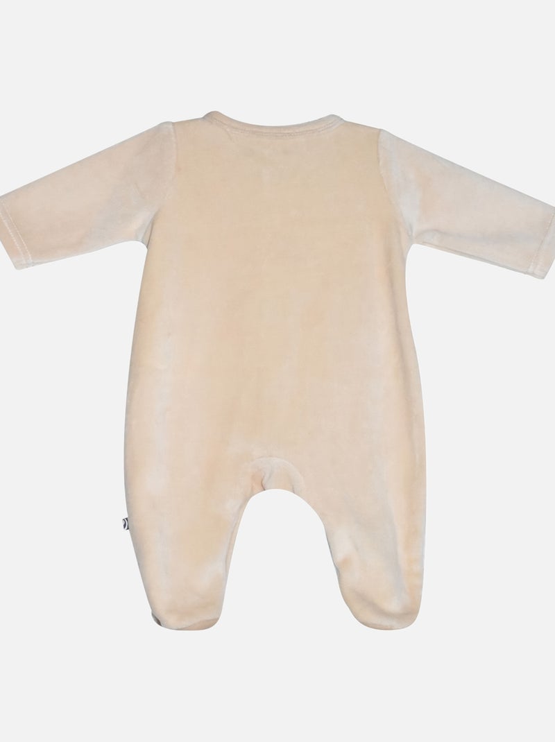 Grenouillère LUDO VELOURS RASE OUVERTURE DEVANT NAISSANCE Beige - Kiabi