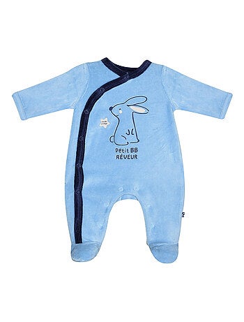 Grenouillère MACEO VELOURS RASE OUVERTURE DEVANT NAISSANCE