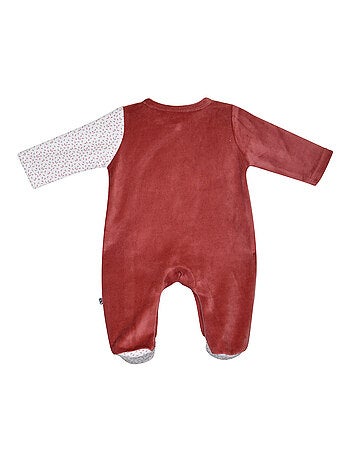 Grenouillère MAFALDA VELOURS RASE OUVERTURE DEVANT NAISSANCE