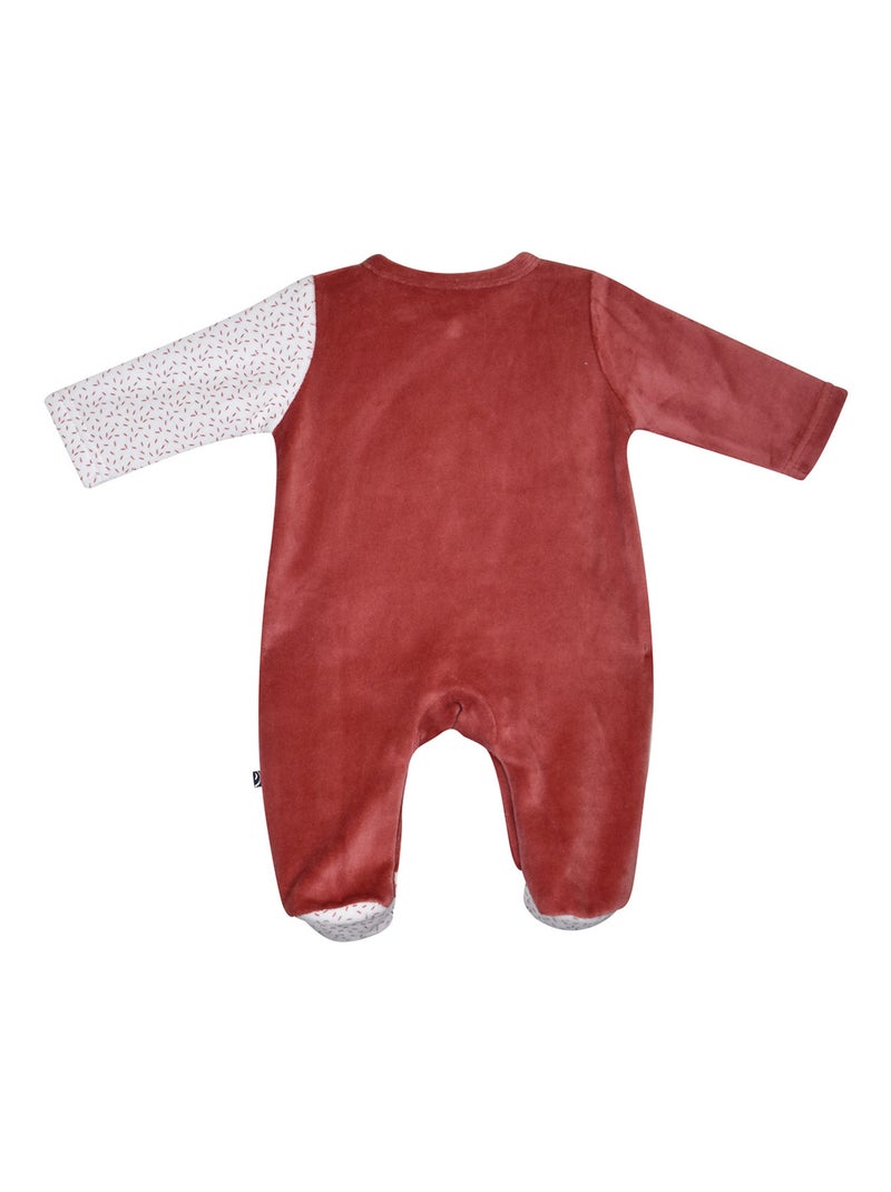 Grenouillère MAFALDA VELOURS RASE OUVERTURE DEVANT NAISSANCE Rouge - Kiabi