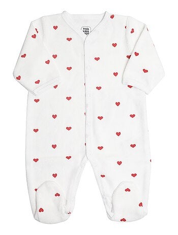 Grenouillère manches longues - Coeurs