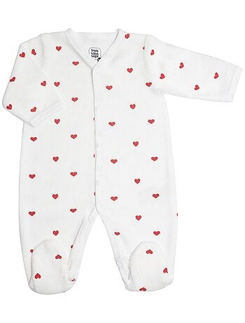 Grenouillère manches longues - Coeurs