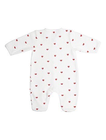 Grenouillère manches longues - Coeurs