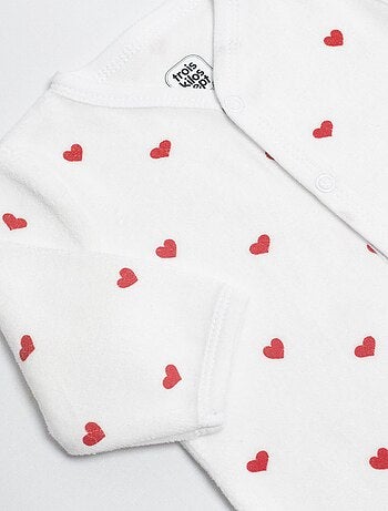 Grenouillère manches longues - Coeurs