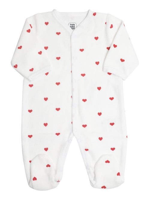 Grenouillère manches longues - Coeurs - Kiabi