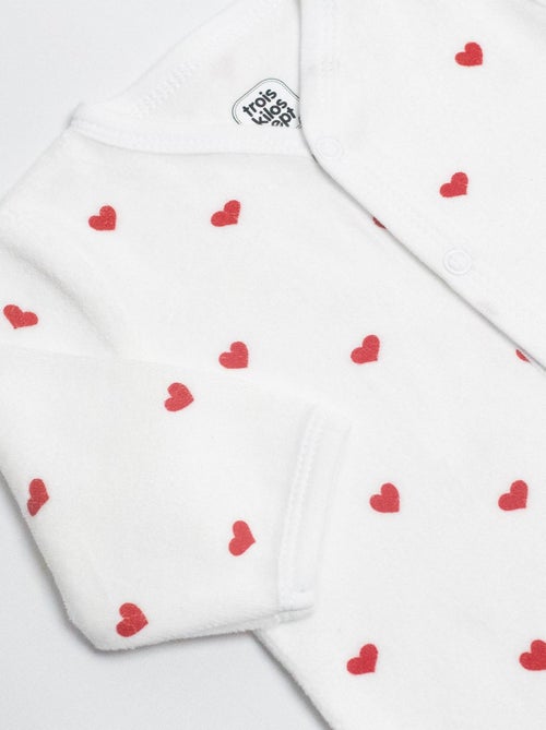 Grenouillère manches longues - Coeurs - Kiabi