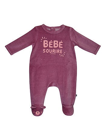 Grenouillère MANOA VELOURS RASE PONT DOS BEBE