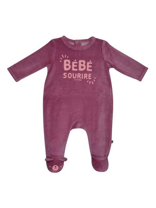 Grenouillère MANOA VELOURS RASE PONT DOS BEBE - Kiabi