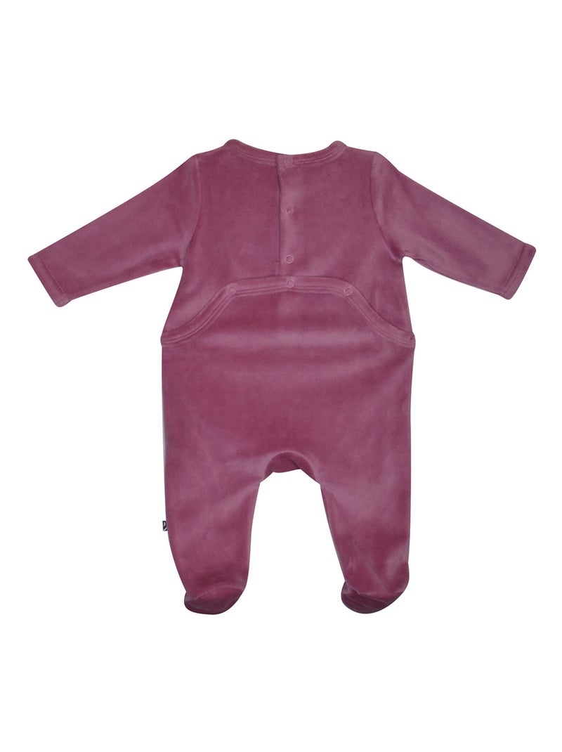 Grenouillère MANOA VELOURS RASE PONT DOS BEBE Violet - Kiabi