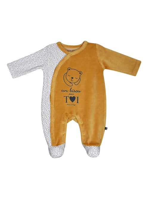 Grenouillère MAXIMIN VELOURS RASE OUVERTURE DEVANT NAISSANCE - Kiabi