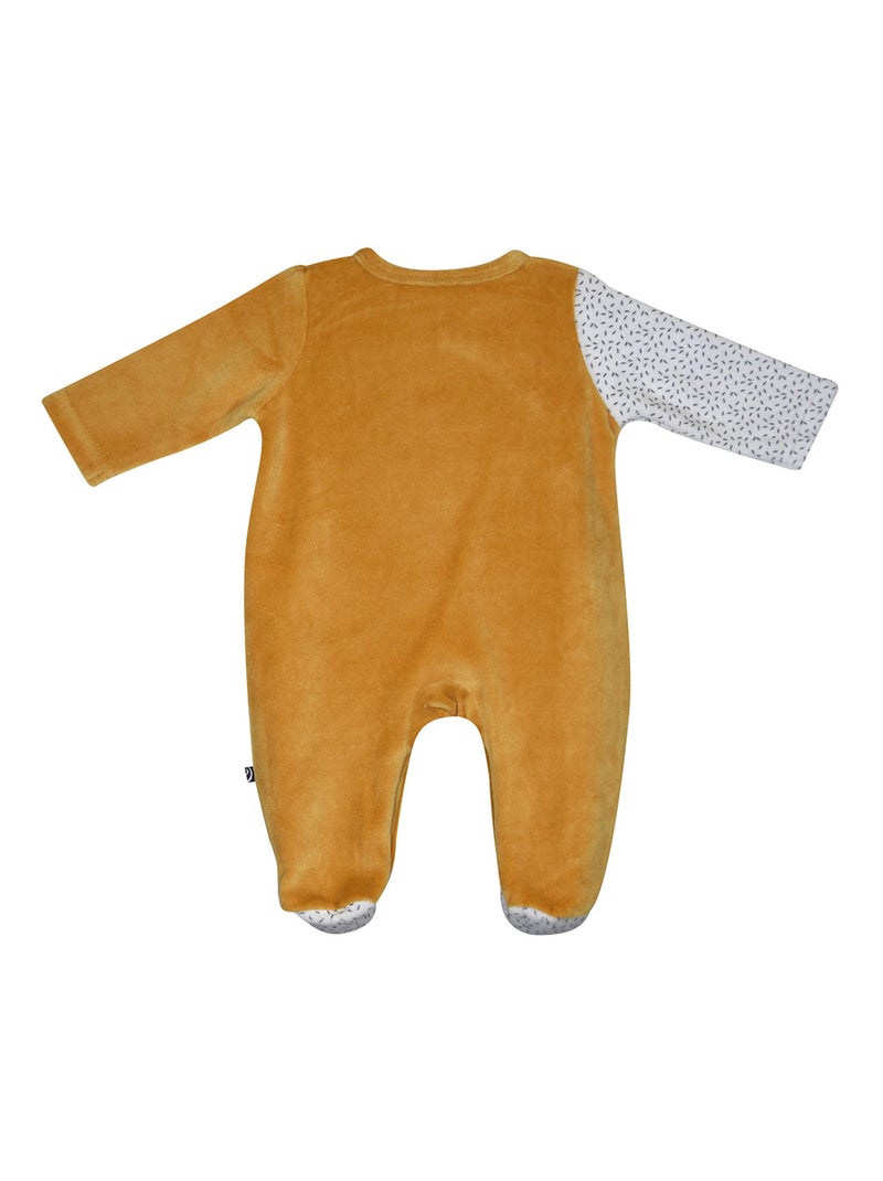 Grenouillère MAXIMIN VELOURS RASE OUVERTURE DEVANT NAISSANCE Orange - Kiabi