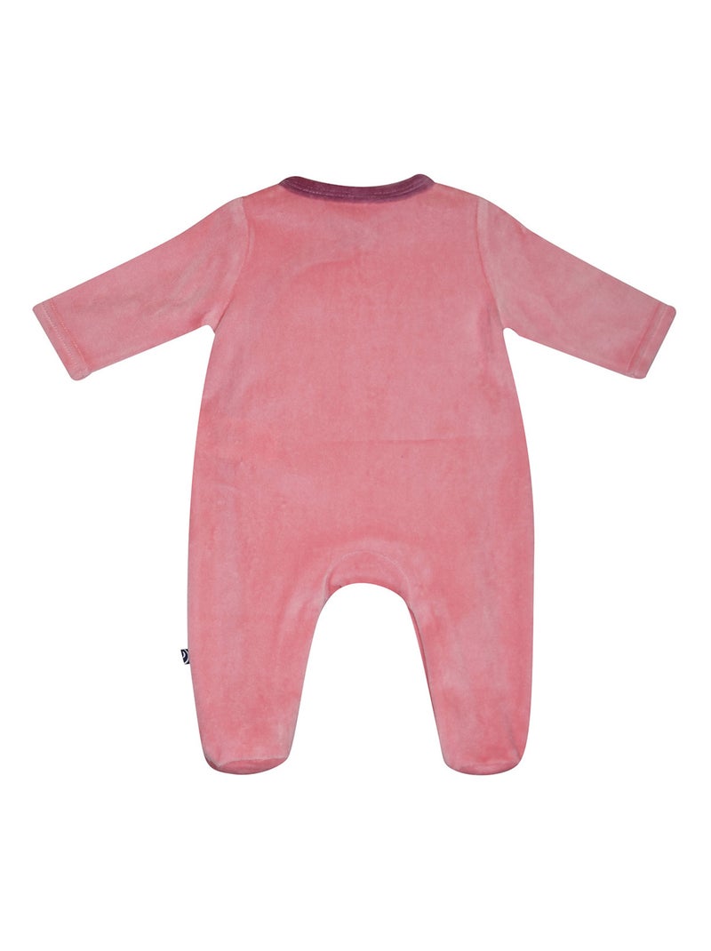 Grenouillère MAYLINE VELOURS RASE OUVERTURE DEVANT NAISSANCE Rose - Kiabi