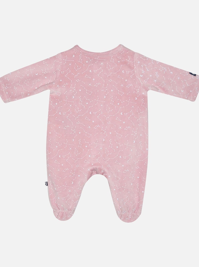 Grenouillère MELANIE VELOURS RASE OUVERTURE DEVANT NAISSANCE Rose - Kiabi