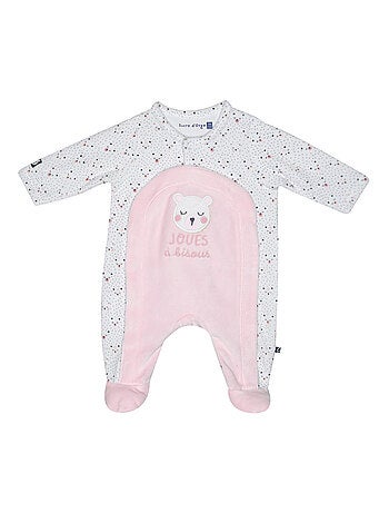 Grenouillère MELODIE VELOURS RASE OUVERTURE DEVANT NAISSANCE