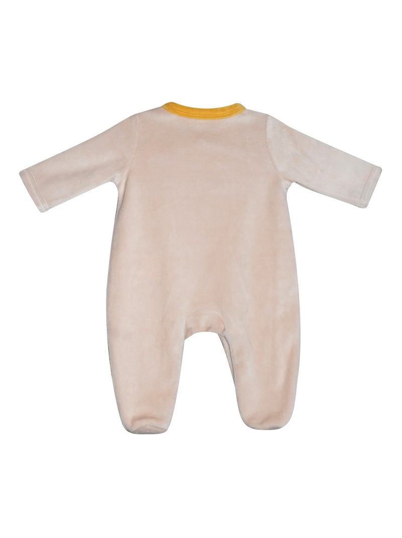 Grenouillère MICHAL VELOURS RASE OUVERTURE DEVANT NAISSANCE Beige - Kiabi