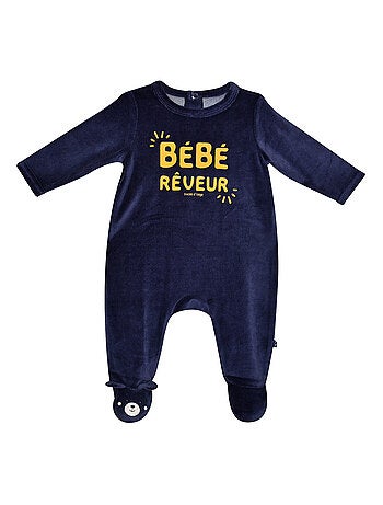 Grenouillère MODESTE VELOURS RASE PONT DOS BEBE