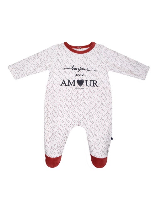 Grenouillère MOYRA VELOURS RASE PONT DOS BEBE - Kiabi