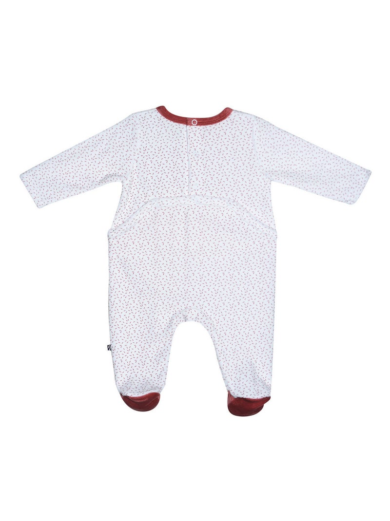 Grenouillère MOYRA VELOURS RASE PONT DOS BEBE Blanc - Kiabi