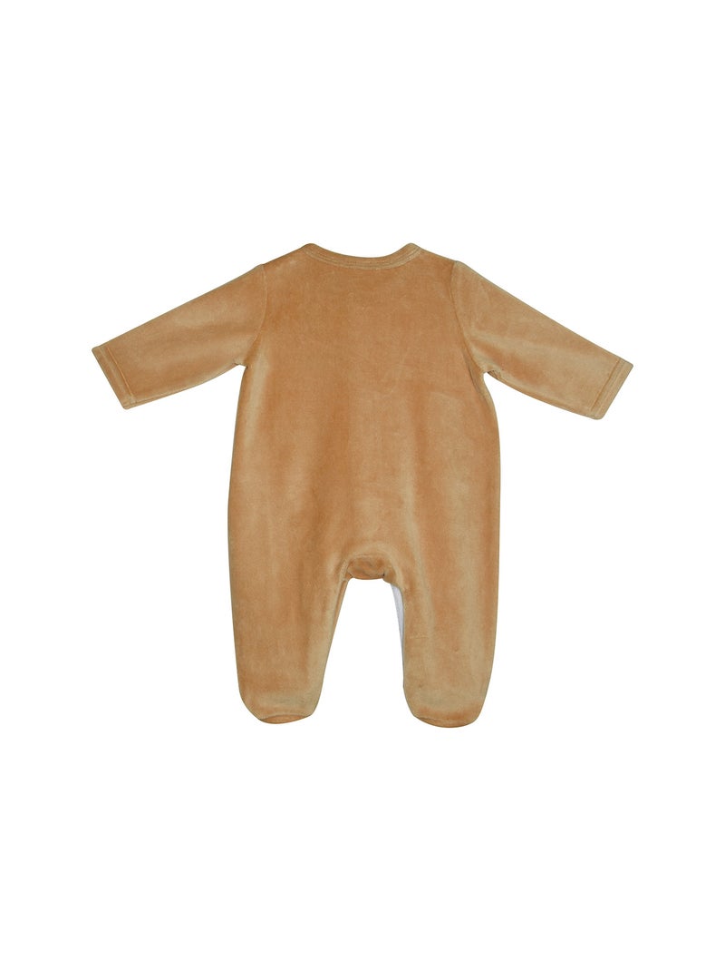 Grenouillère NABILLE VELOURS RASE OUVERTURE DEVANT Beige - Kiabi