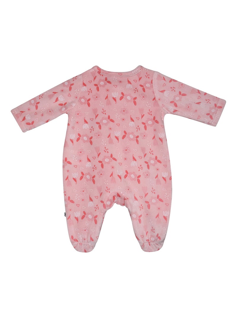 Grenouillère NACEIRA VELOURS RASE OUVERTURE DEVANT NAISSANCE Rose - Kiabi