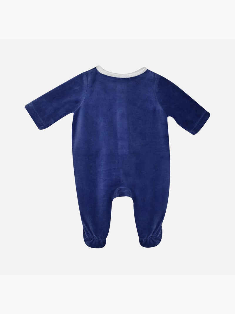 Grenouillère NAISSANCE VELOURS RASE FRIDOLIN Bleu - Kiabi