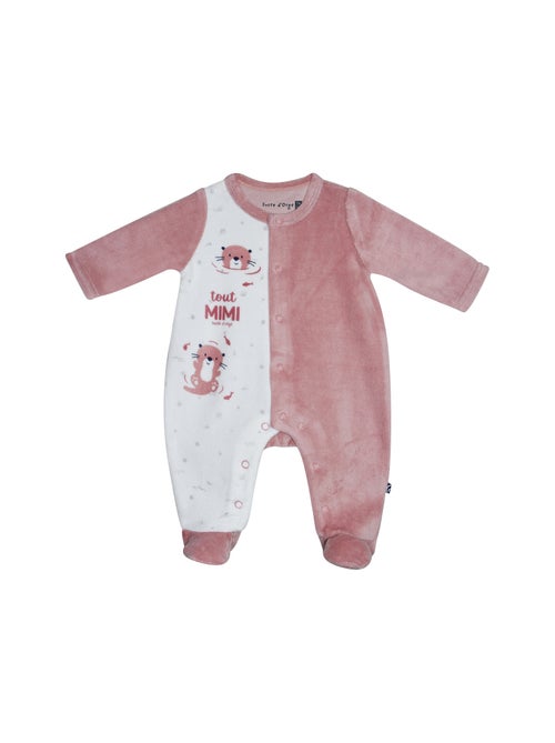 Grenouillère NATOULIA VELOURS RASE OUVERTURE DEVANT - Kiabi