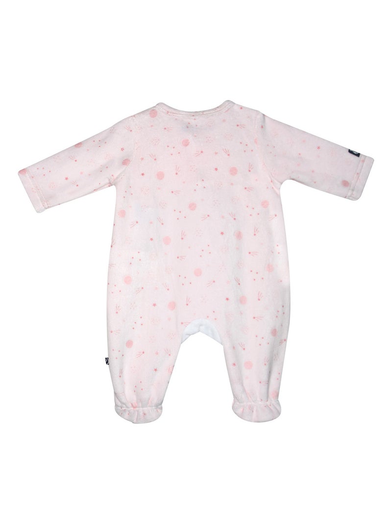 Grenouillère NINETTE VELOURS RASE OUVERTURE DEVANT NAISSANCE Rose - Kiabi