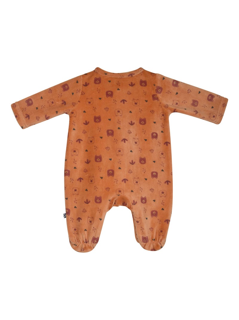 Grenouillère NOUAMAN VELOURS RASE OUVERTURE DEVANT NAISSANCE Orange - Kiabi