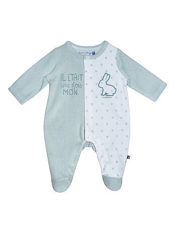 Grenouillère padoue velours rase ouverture devant