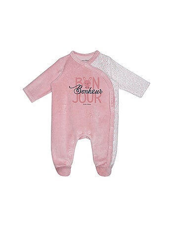 Grenouillère palmina velours rase ouverture devant