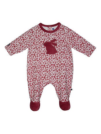 Grenouillère Pauline velours rase ouverture pont dos