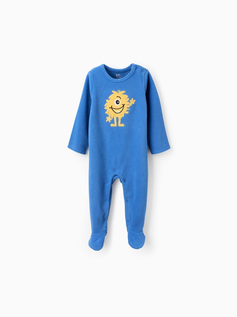 Grenouillère polaire avec broderie Emotions Bleu - Kiabi