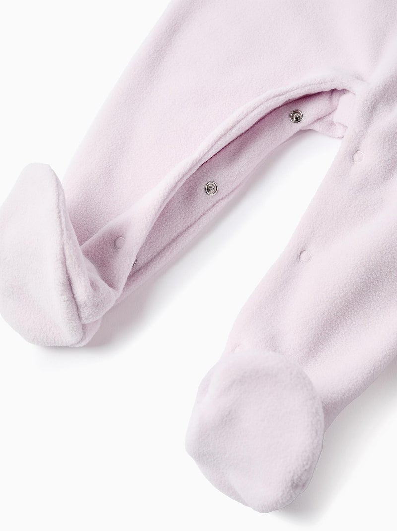 Grenouillère polaire avec broderie Emotions Mauve lilas - Kiabi