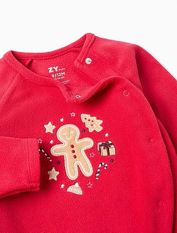 Grenouillère polaire avec broderie Nöel