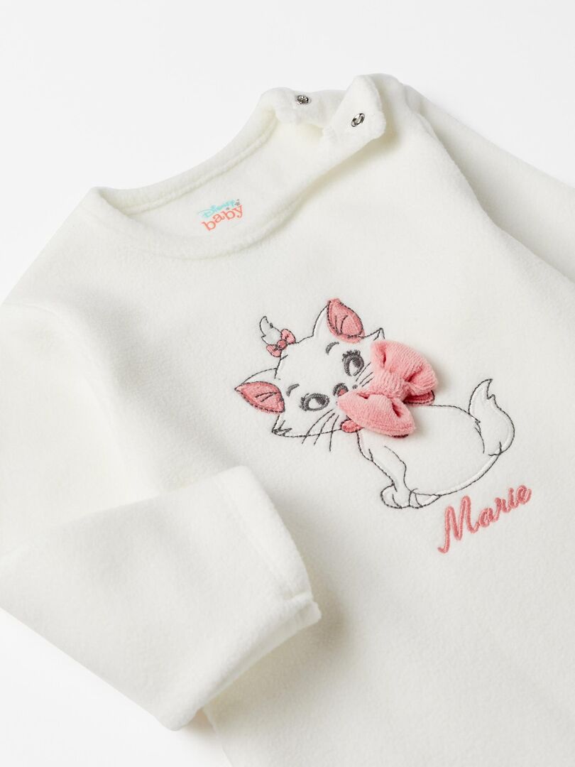 Grenouillère Polaire Bébé Garçon Fille 0-12 Mois - Pyjama Hiver Chaud Chat Mignon