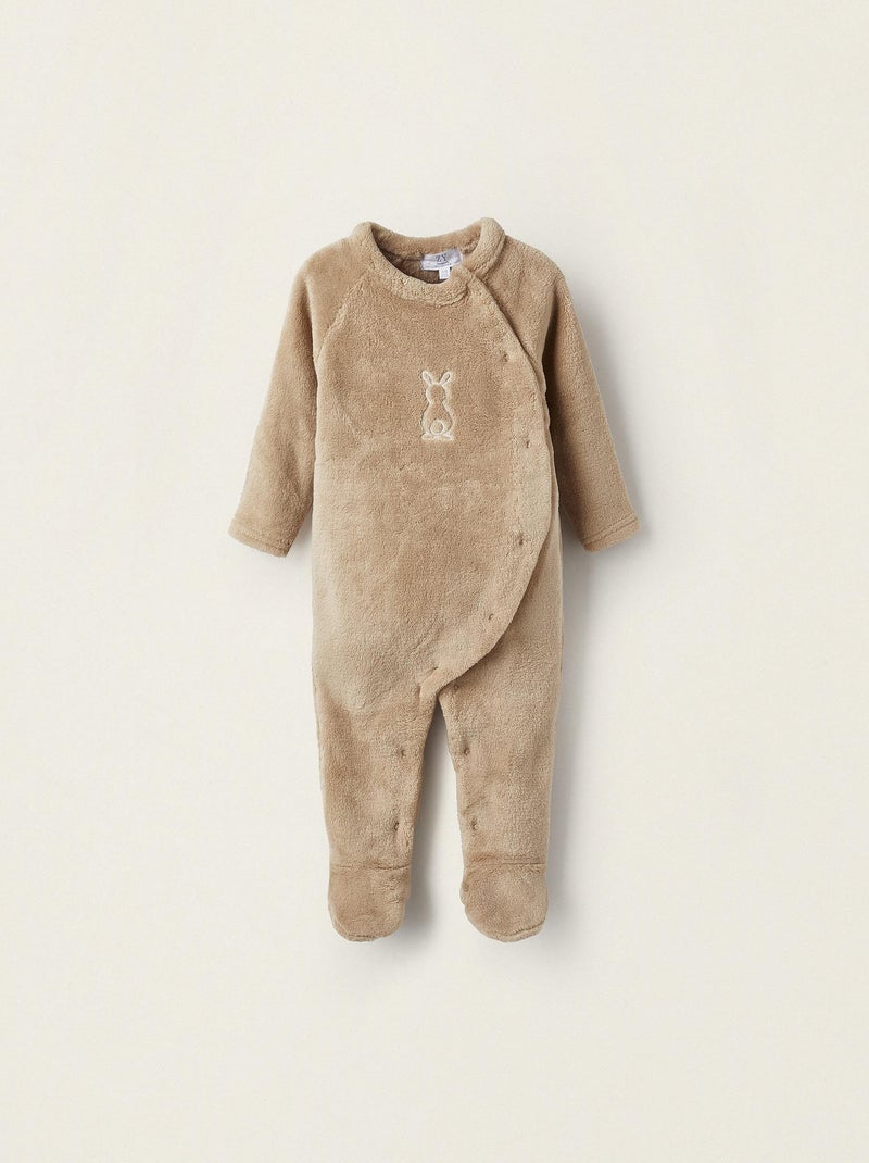 Grenouillère polaire pour nouveau-né 'Lapin' manches longues  CRADLE OF LIFE Beige clair - Kiabi